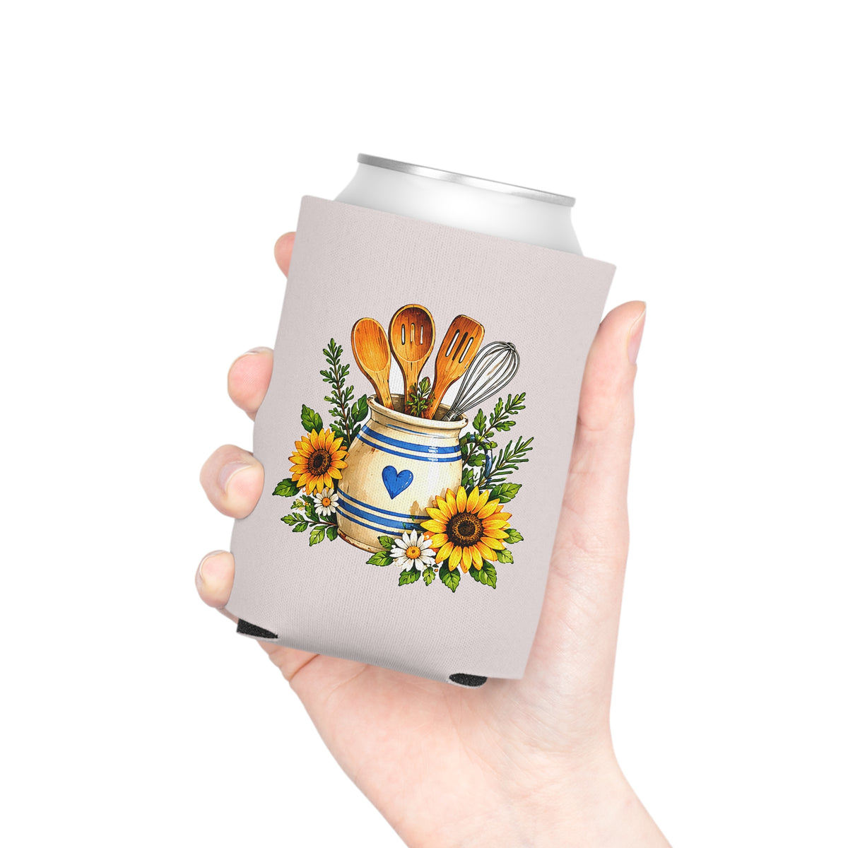 Rustic Kitchen Sunflower Mason Jar Can Cooler