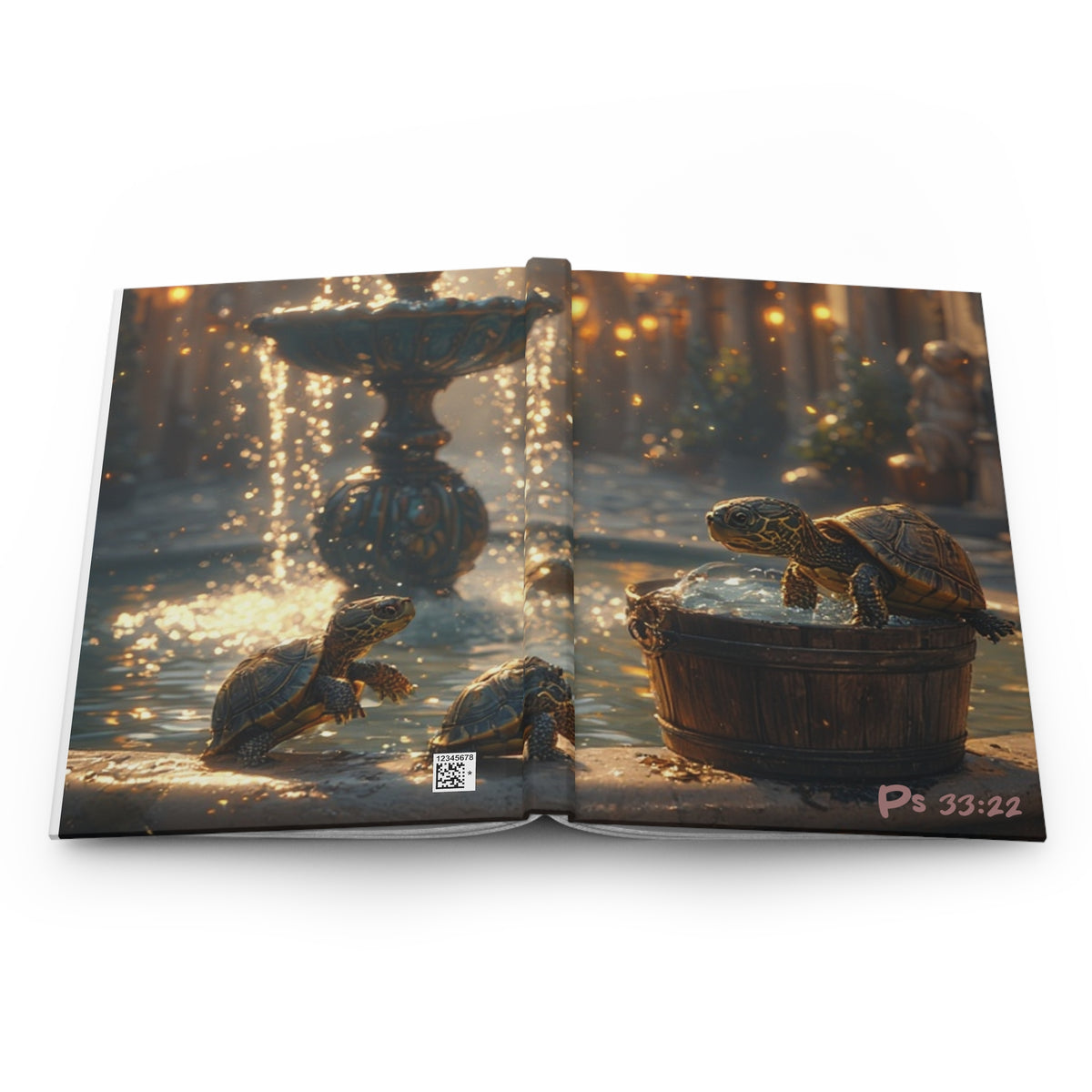 Hardcover Journal — Turtle Fountain Scripture Art