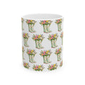 Floral Rain Boot Ceramic Mug — Watercolor Wildflower Bouquet Coffee Cup (11oz & 15oz)