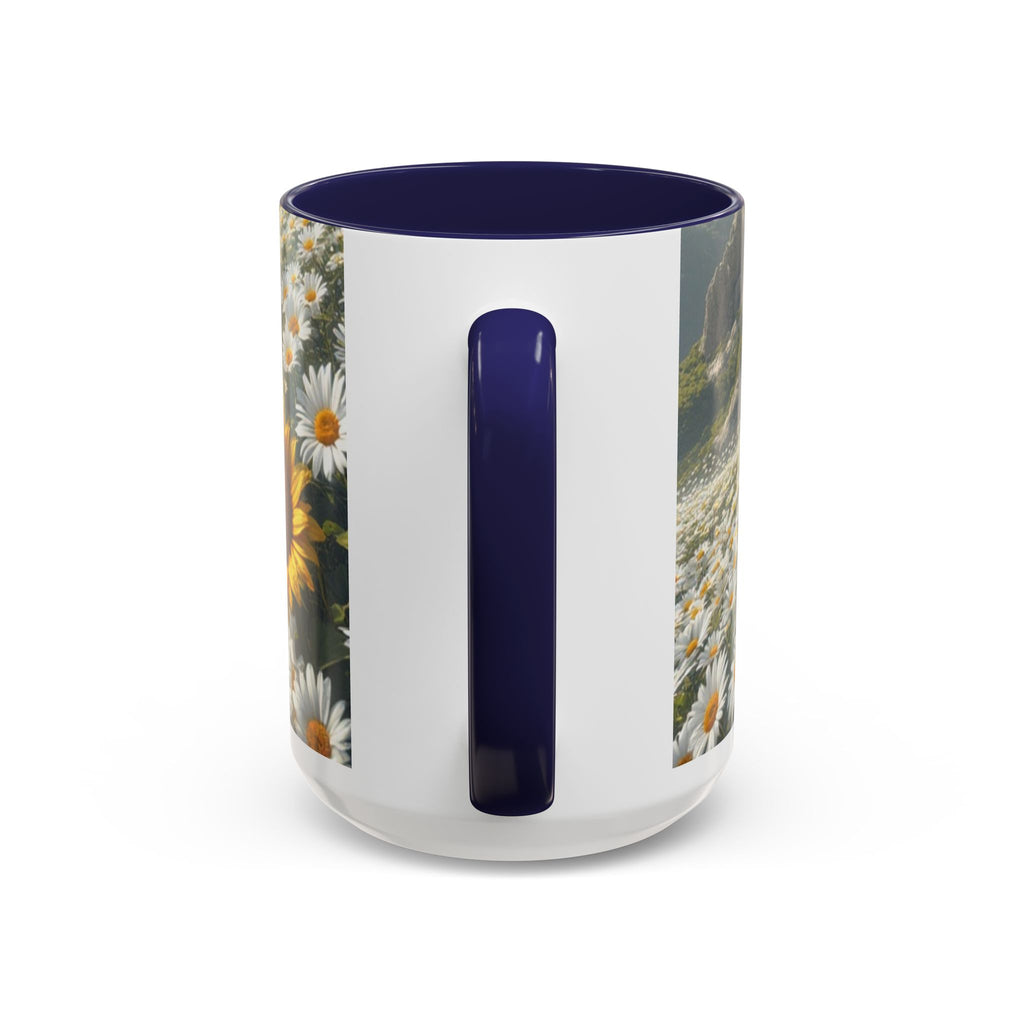 Daisy & Sunflower Field Accent Coffee Mug — Floral Nature Scene (11/15oz)