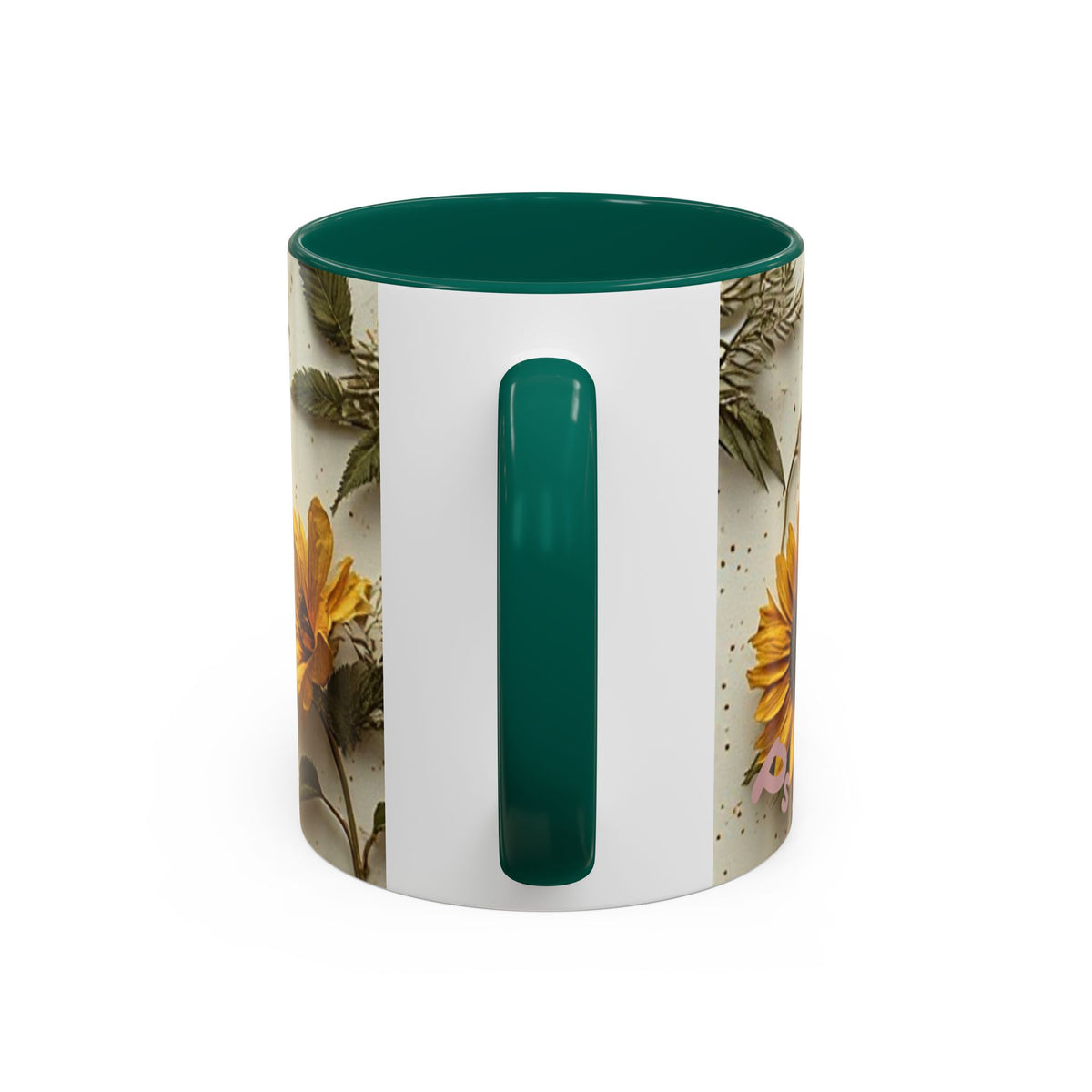 Floral Pressed Flowers Ceramic Mug — Vintage Dried Bloom Design (11oz & 15oz)