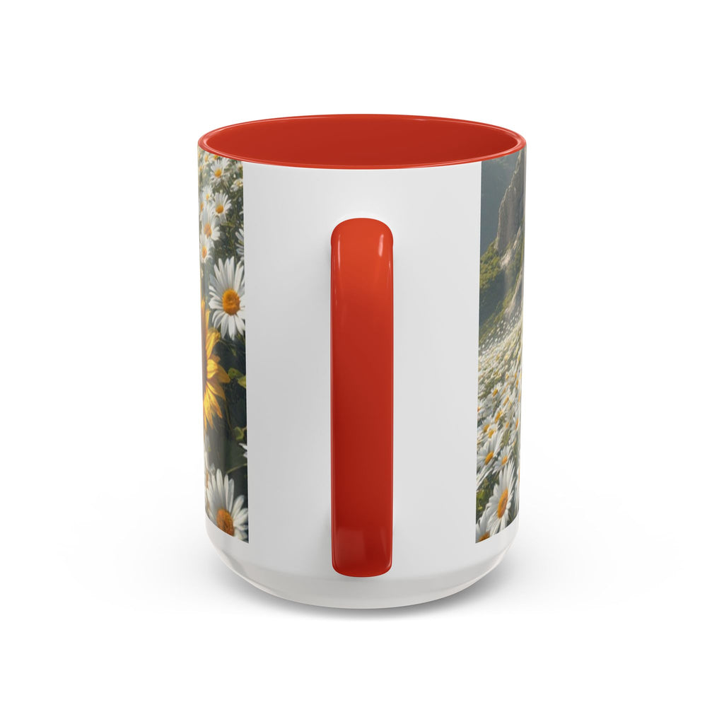 Daisy & Sunflower Field Accent Coffee Mug — Floral Nature Scene (11/15oz)