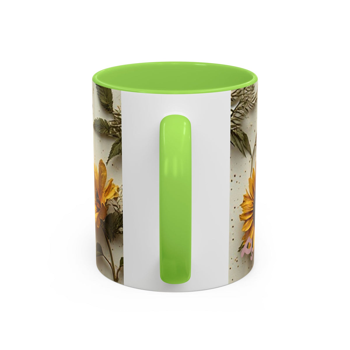 Floral Pressed Flowers Ceramic Mug — Vintage Dried Bloom Design (11oz & 15oz)