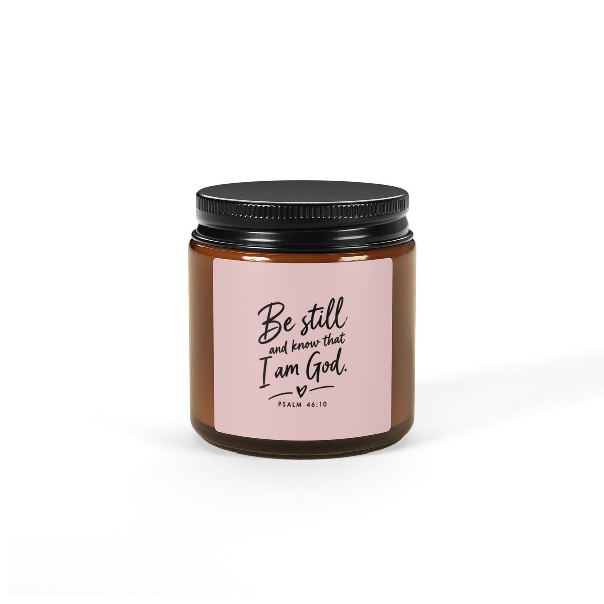 Be Still and Know Soy Candle – Psalm 46:10 Christian Amber Jar Candle