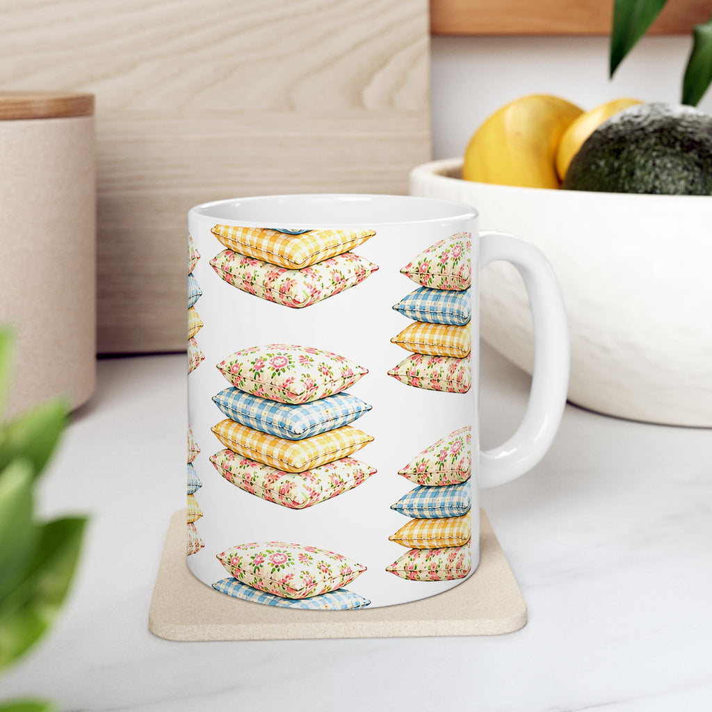 Cozy Cottage Pillow Stack Ceramic Mug (11oz & 15oz)