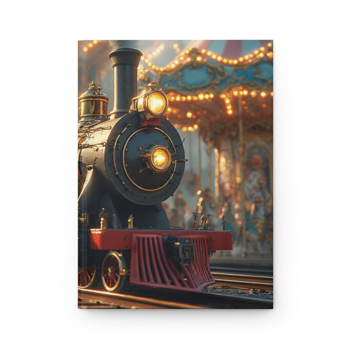 Vintage Steam Train Hardcover Journal — Nostalgic Carousel Notebook