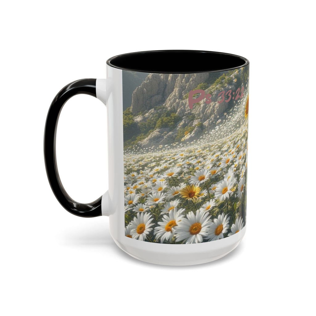 Daisy & Sunflower Field Accent Coffee Mug — Floral Nature Scene (11/15oz)