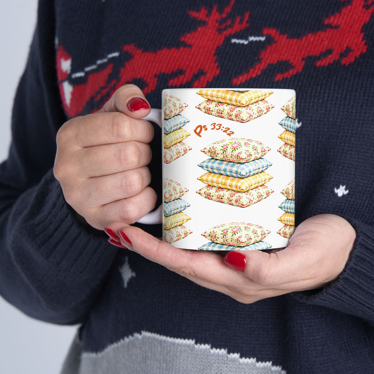 Cozy Cottage Pillow Stack Ceramic Mug (11oz & 15oz)