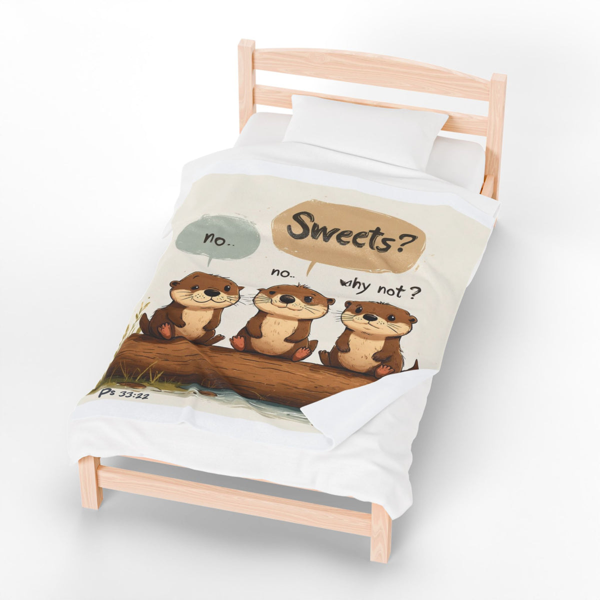 Cute Otter Trio Velveteen Plush Blanket —  Cozy Throw for Kids & Animal Lovers