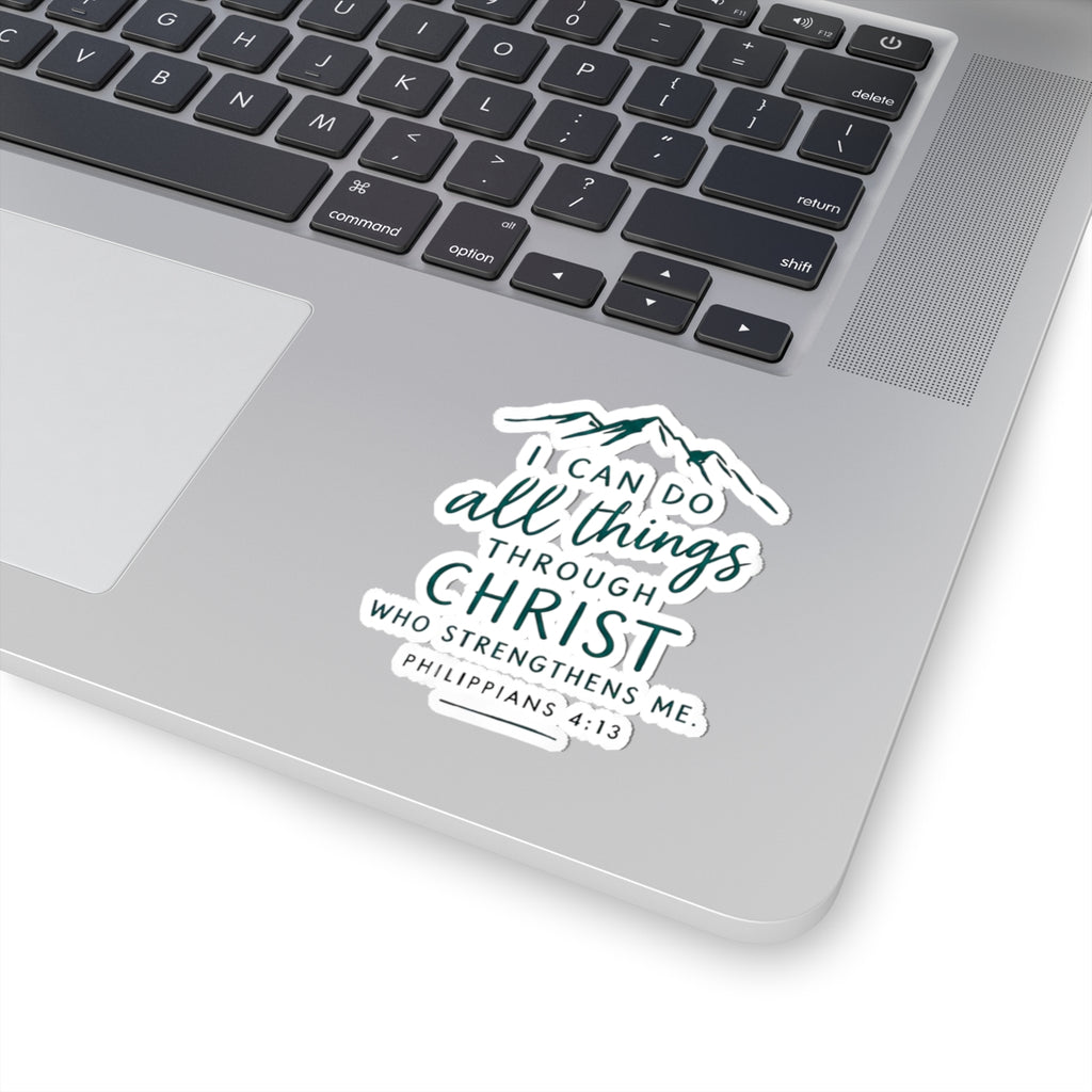 Philippians 4:13 Sticker – I Can Do All Things Through Christ Christian Vinyl Decal