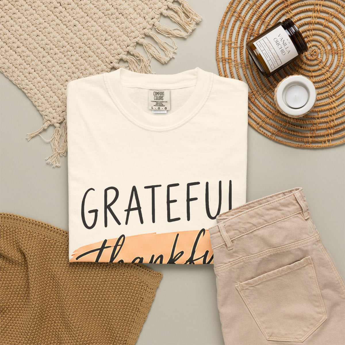 Grateful Thankful Blessed T-Shirt — Christian Faith Scripture Tee (1 Thessalonians 5:18)