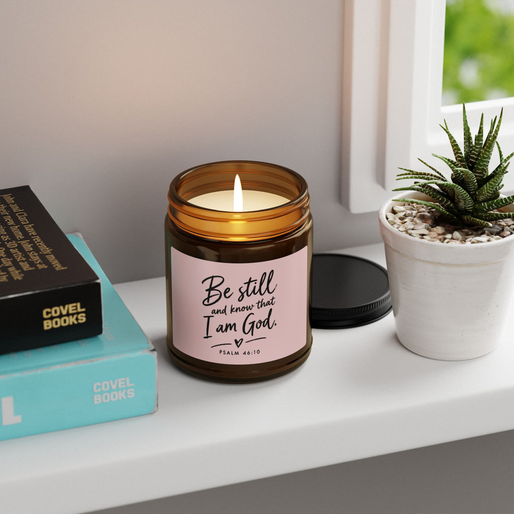 Be Still and Know Soy Candle – Psalm 46:10 Christian Amber Jar Candle