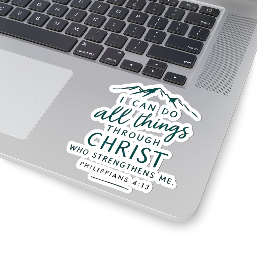 Philippians 4:13 Sticker – I Can Do All Things Through Christ Christian Vinyl Decal