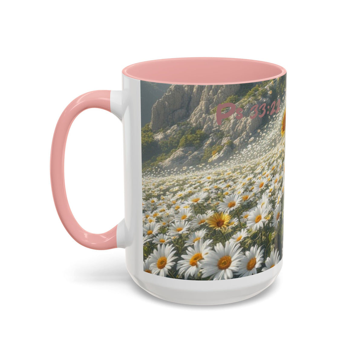 Daisy & Sunflower Field Accent Coffee Mug — Floral Nature Scene (11/15oz)