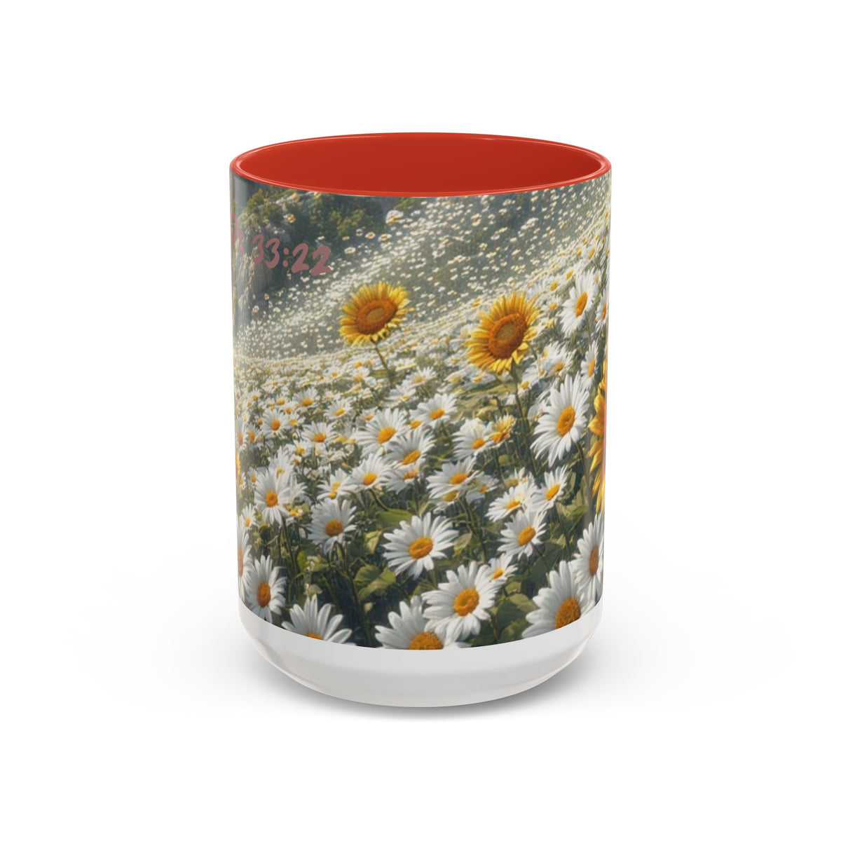 Daisy & Sunflower Field Accent Coffee Mug — Floral Nature Scene (11/15oz)