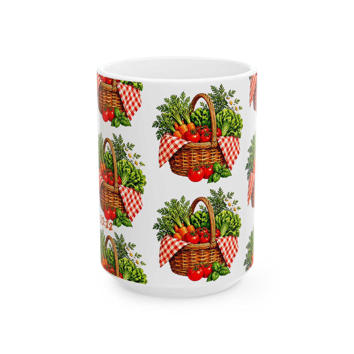 Garden Harvest Mug — Vintage Picnic Basket Vegetables Coffee Cup (11oz/15oz)