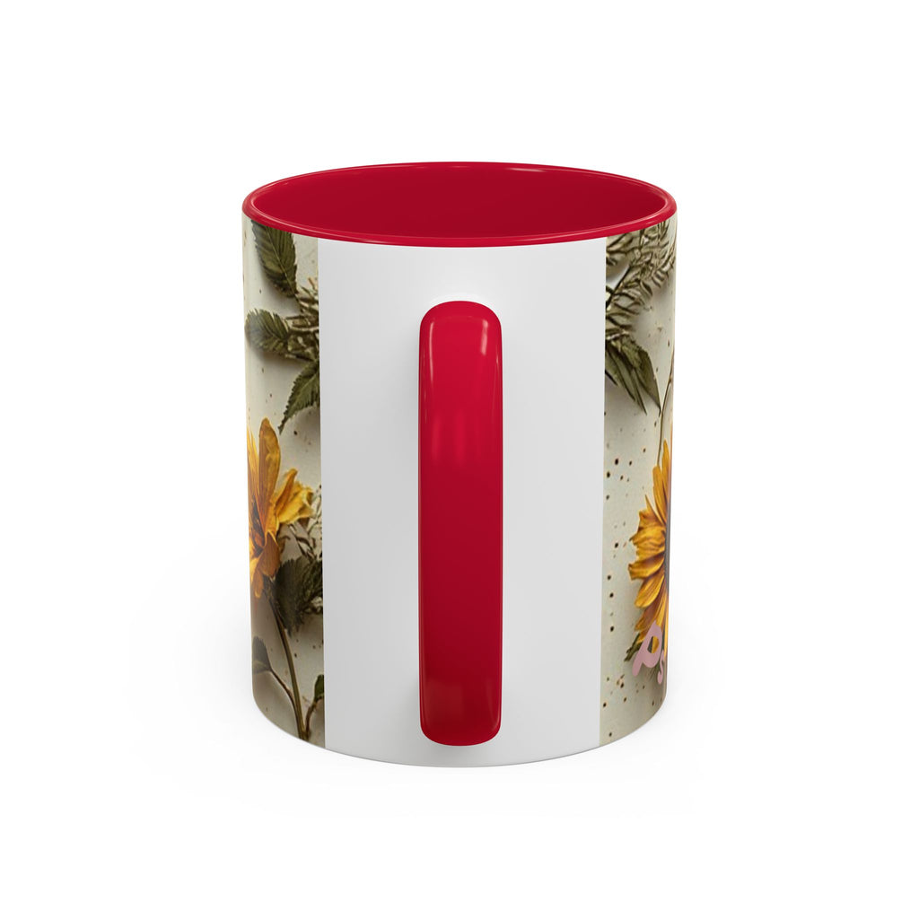 Floral Pressed Flowers Ceramic Mug — Vintage Dried Bloom Design (11oz & 15oz)