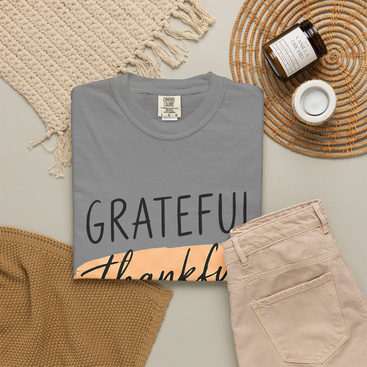 Grateful Thankful Blessed T-Shirt — Christian Faith Scripture Tee (1 Thessalonians 5:18)
