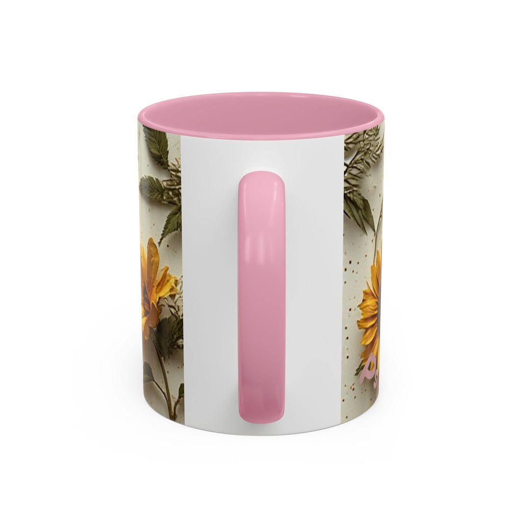 Floral Pressed Flowers Ceramic Mug — Vintage Dried Bloom Design (11oz & 15oz)