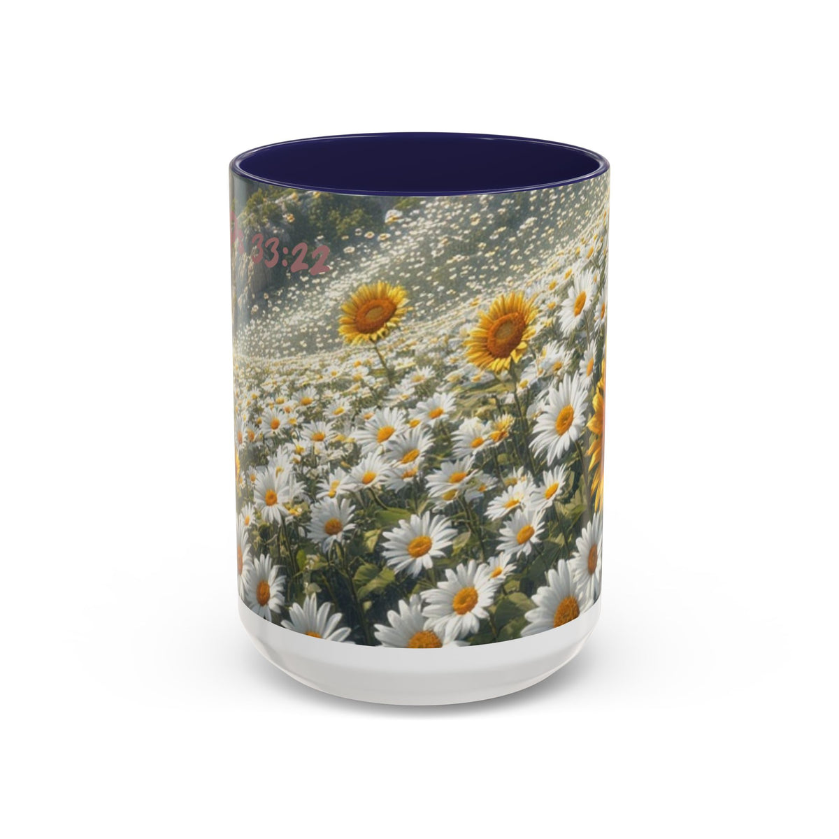 Daisy & Sunflower Field Accent Coffee Mug — Floral Nature Scene (11/15oz)