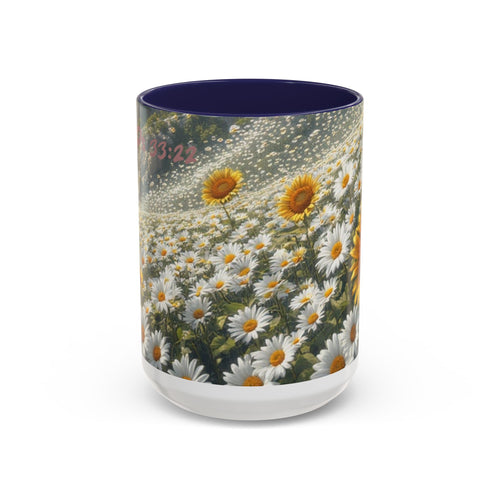 Daisy & Sunflower Field Accent Coffee Mug — Floral Nature Scene (11/15oz)