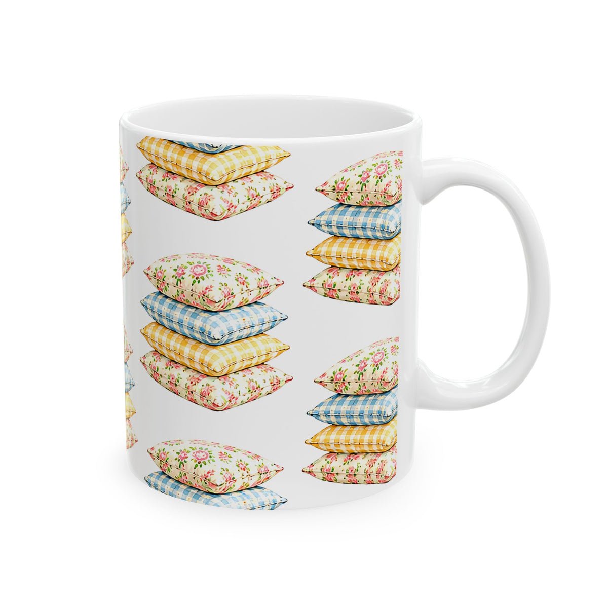 Cozy Cottage Pillow Stack Ceramic Mug (11oz & 15oz)