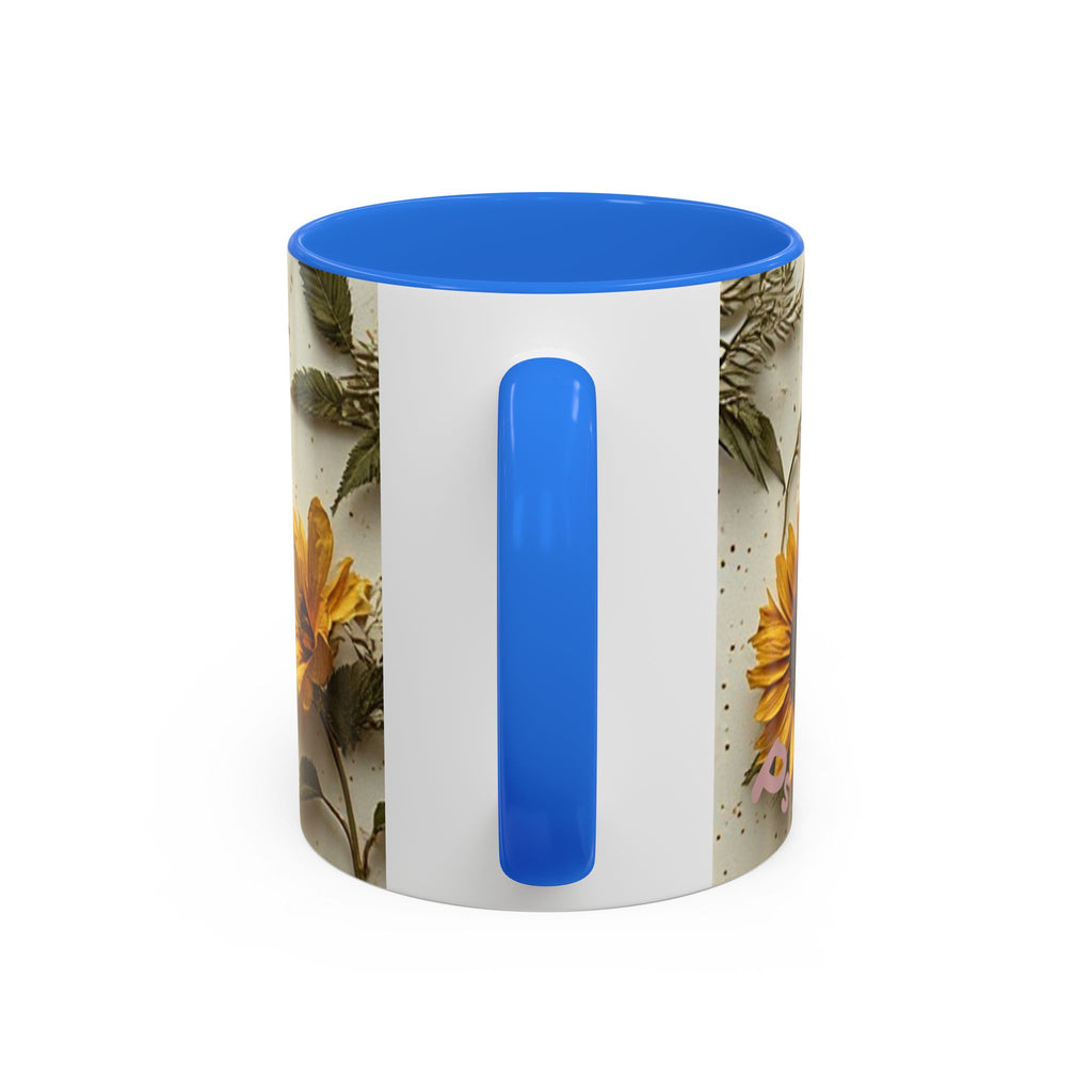 Floral Pressed Flowers Ceramic Mug — Vintage Dried Bloom Design (11oz & 15oz)