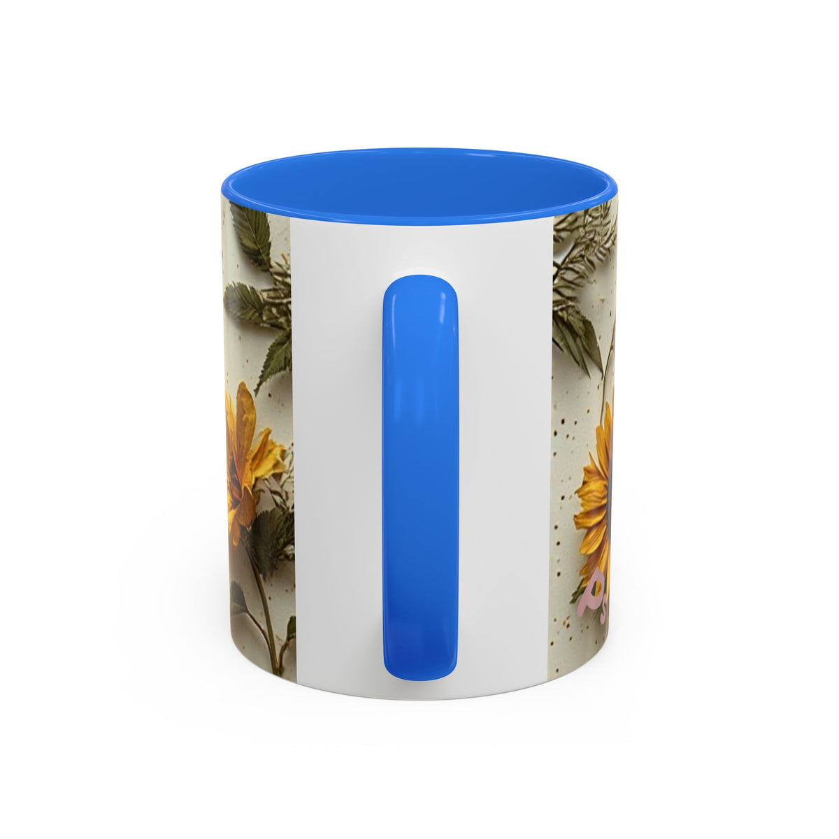 Floral Pressed Flowers Ceramic Mug — Vintage Dried Bloom Design (11oz & 15oz)