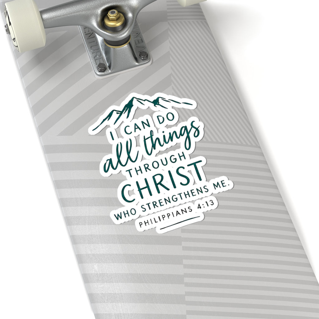 Philippians 4:13 Sticker – I Can Do All Things Through Christ Christian Vinyl Decal