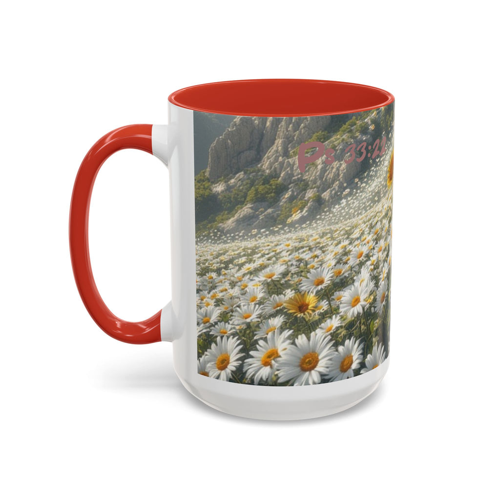 Daisy & Sunflower Field Accent Coffee Mug — Floral Nature Scene (11/15oz)