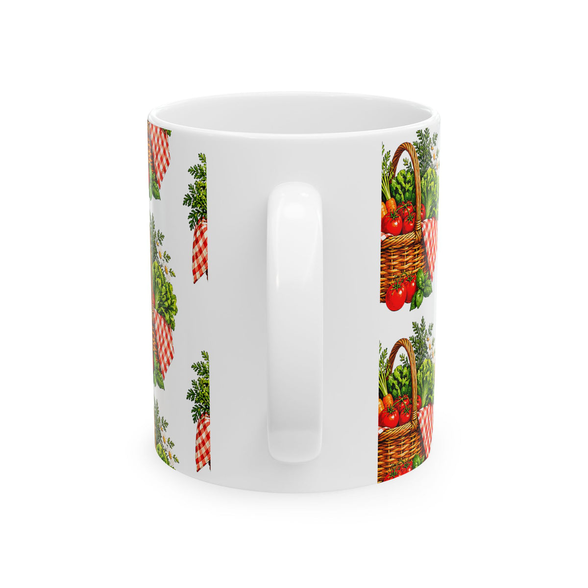 Garden Harvest Mug — Vintage Picnic Basket Vegetables Coffee Cup (11oz/15oz)