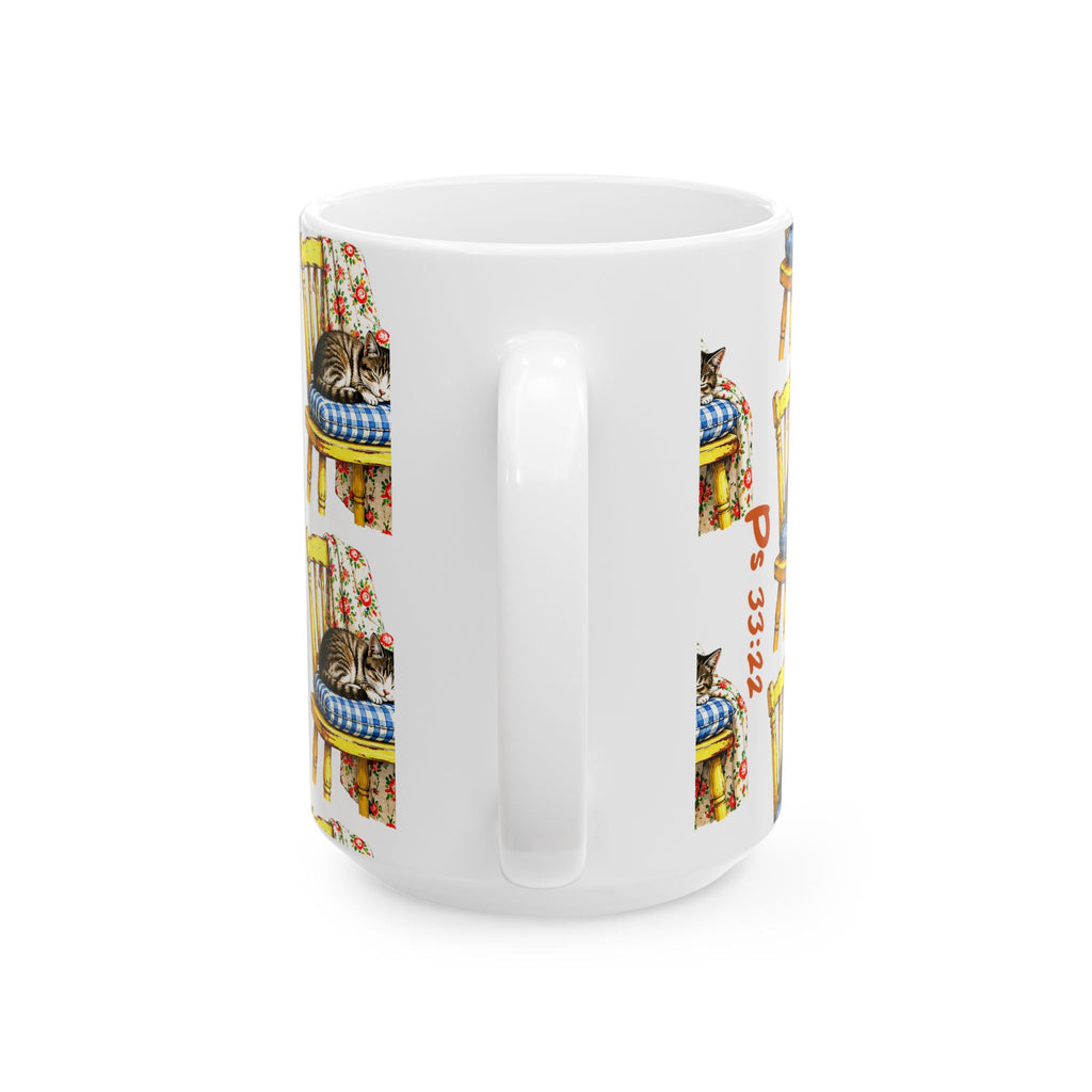 Cute Sleeping Cat on Chair Ceramic Mug (11oz/15oz)