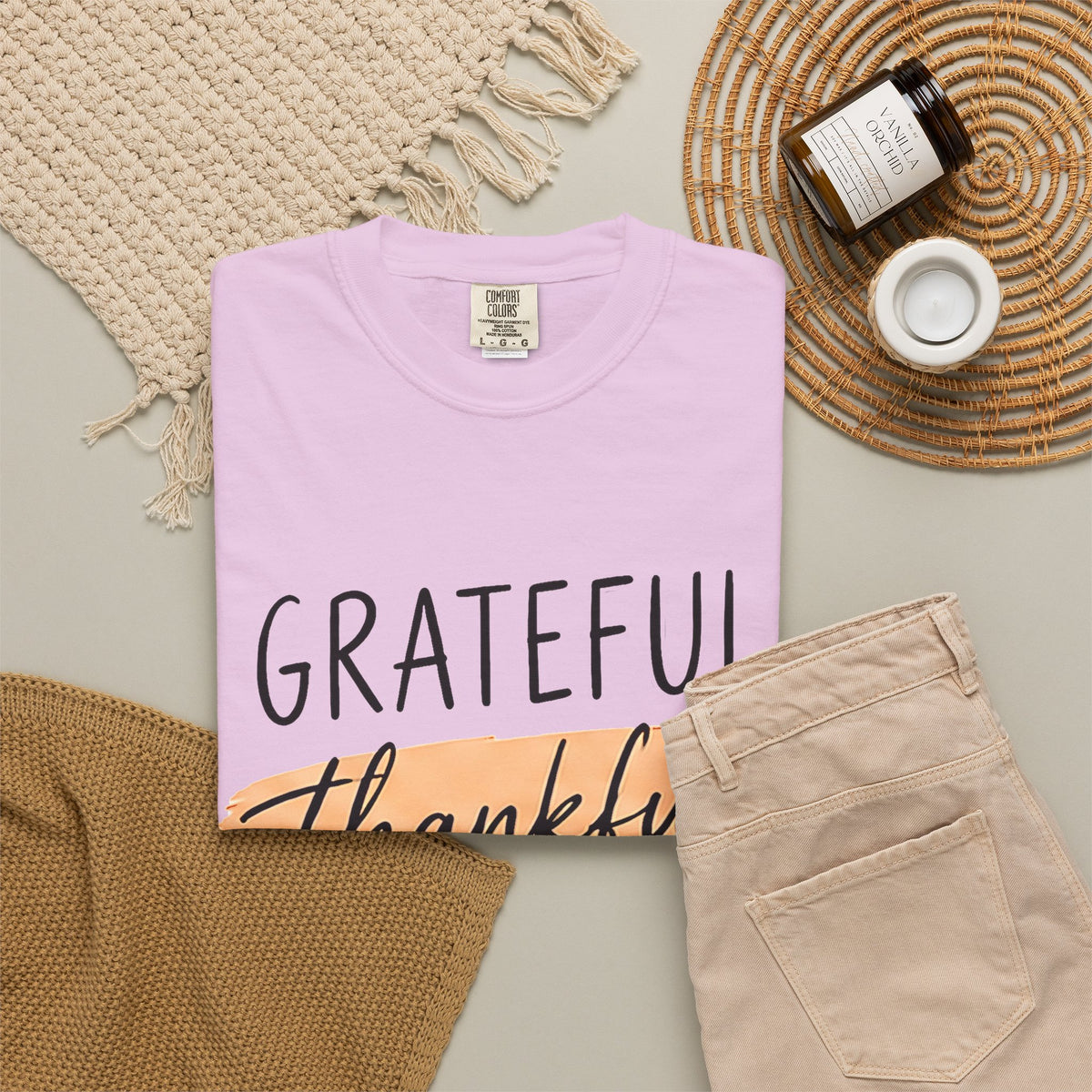 Grateful Thankful Blessed T-Shirt — Christian Faith Scripture Tee (1 Thessalonians 5:18)
