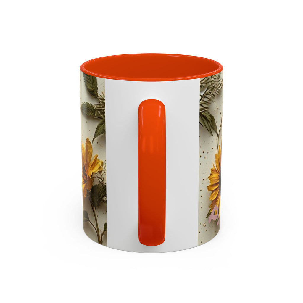 Floral Pressed Flowers Ceramic Mug — Vintage Dried Bloom Design (11oz & 15oz)