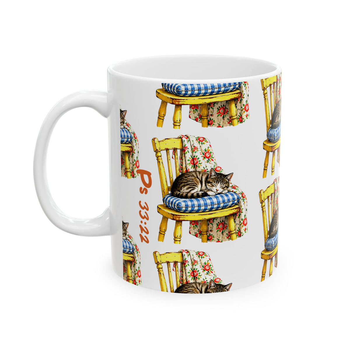 Cute Sleeping Cat on Chair Ceramic Mug (11oz/15oz)