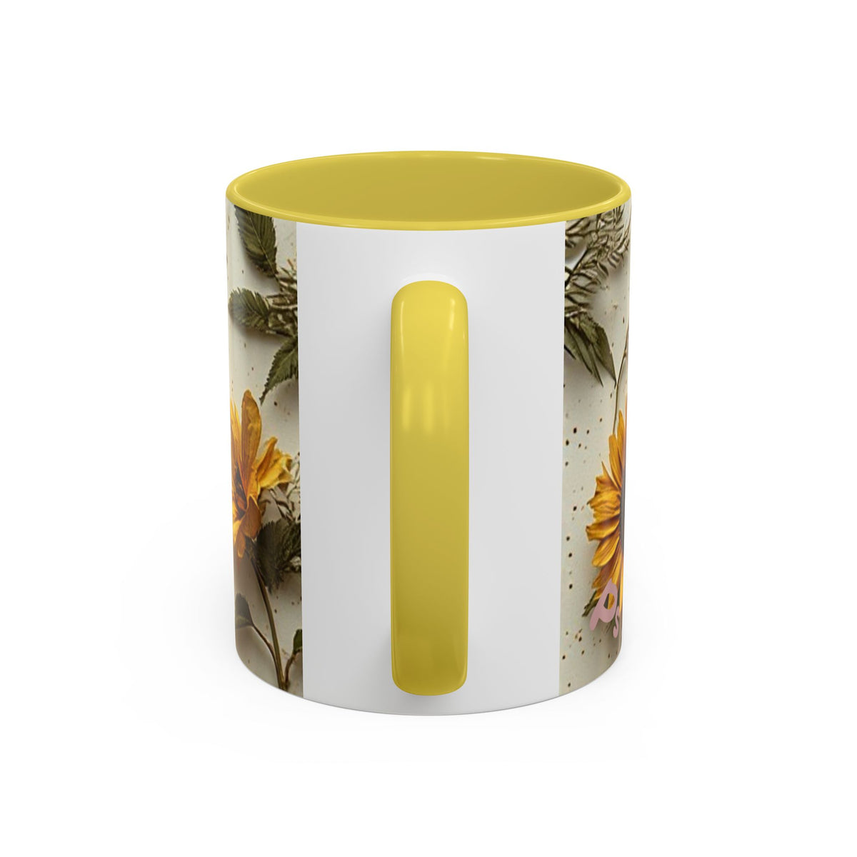 Floral Pressed Flowers Ceramic Mug — Vintage Dried Bloom Design (11oz & 15oz)