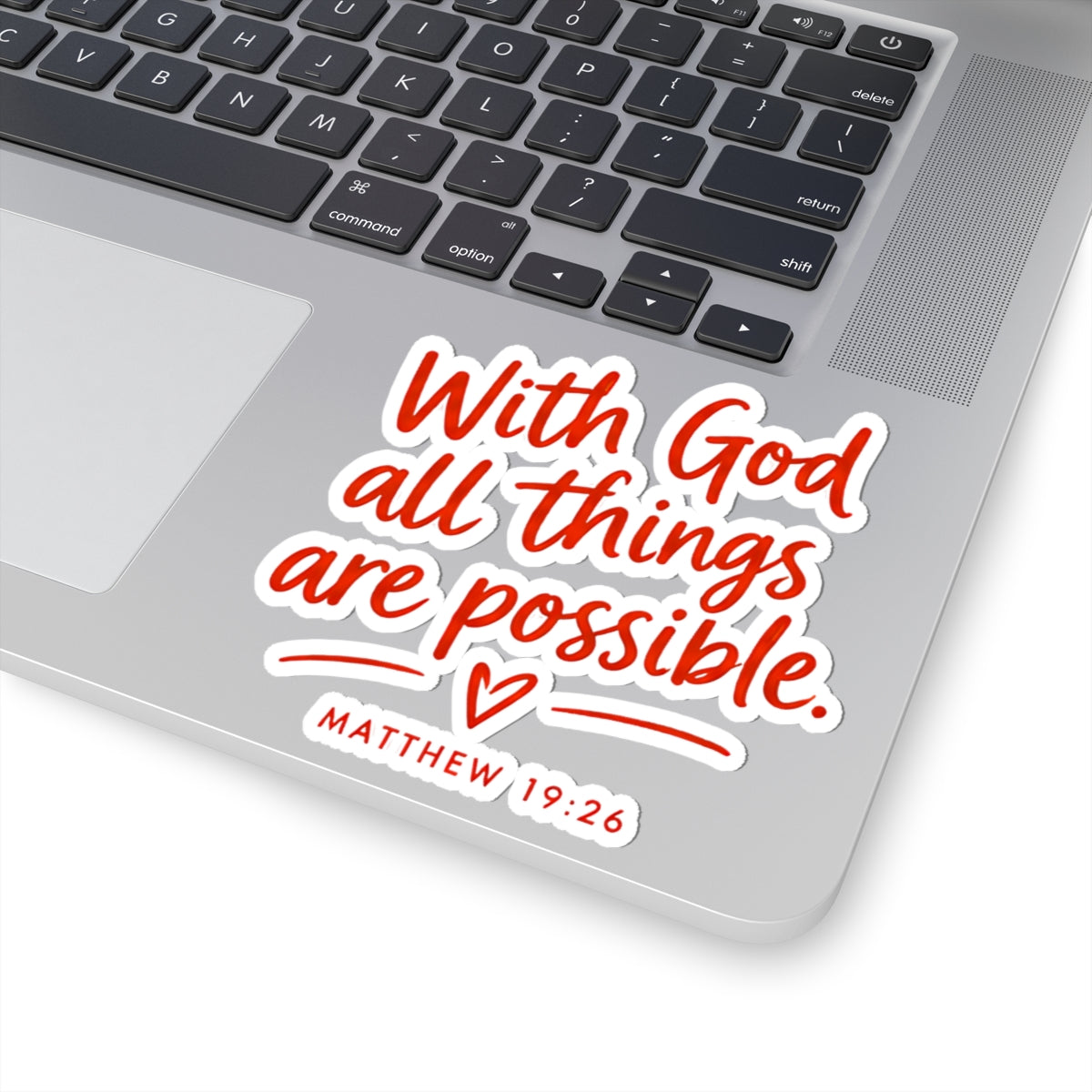 With God All Things Are Possible Kiss-Cut Sticker – Matthew 19:26