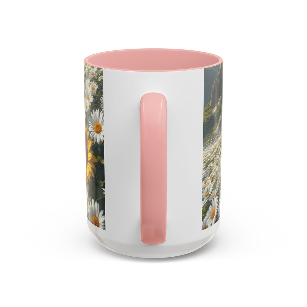 Daisy & Sunflower Field Accent Coffee Mug — Floral Nature Scene (11/15oz)