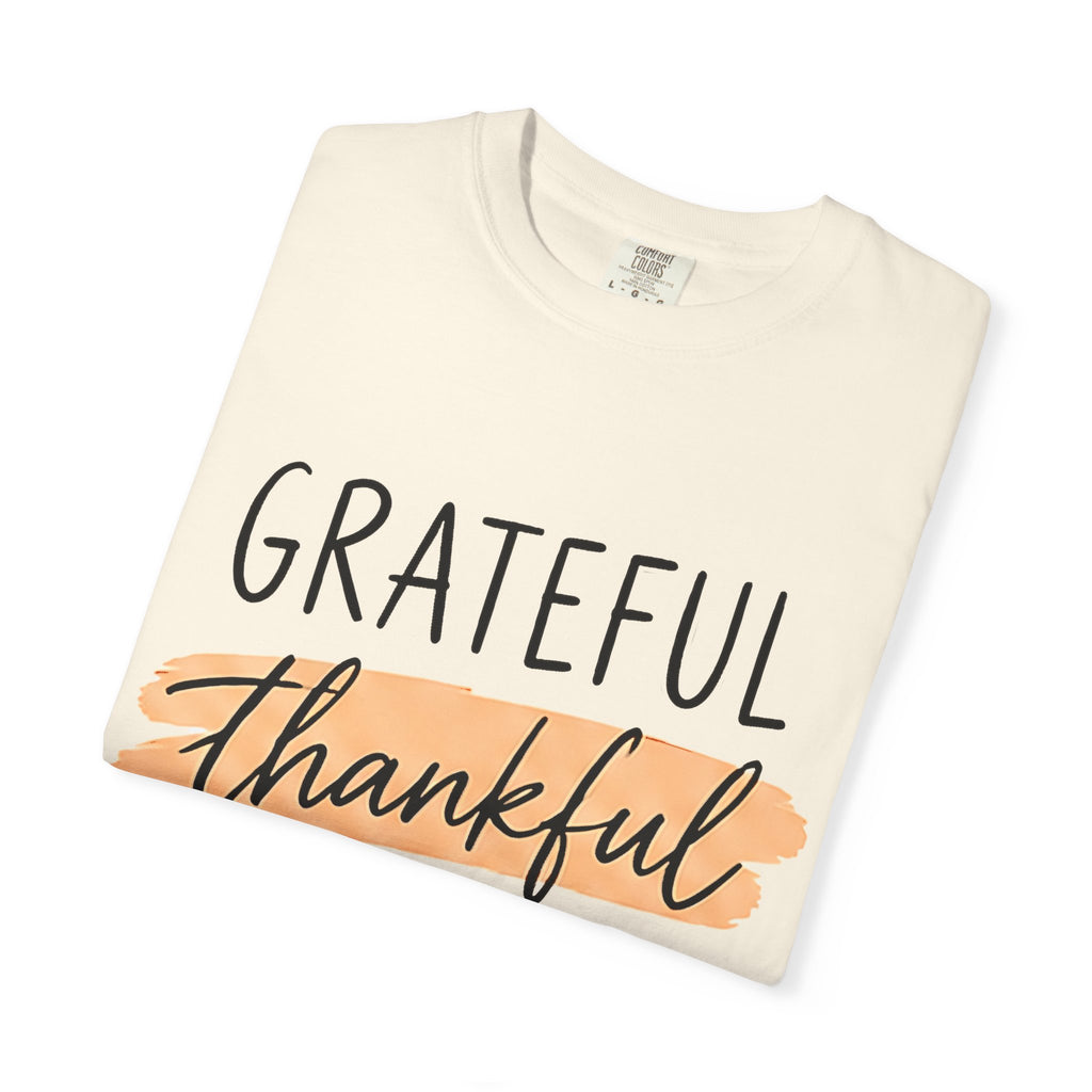 Grateful Thankful Blessed T-Shirt — Christian Faith Scripture Tee (1 Thessalonians 5:18)