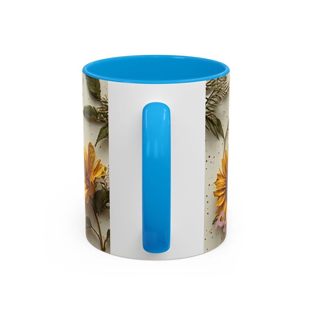 Floral Pressed Flowers Ceramic Mug — Vintage Dried Bloom Design (11oz & 15oz)