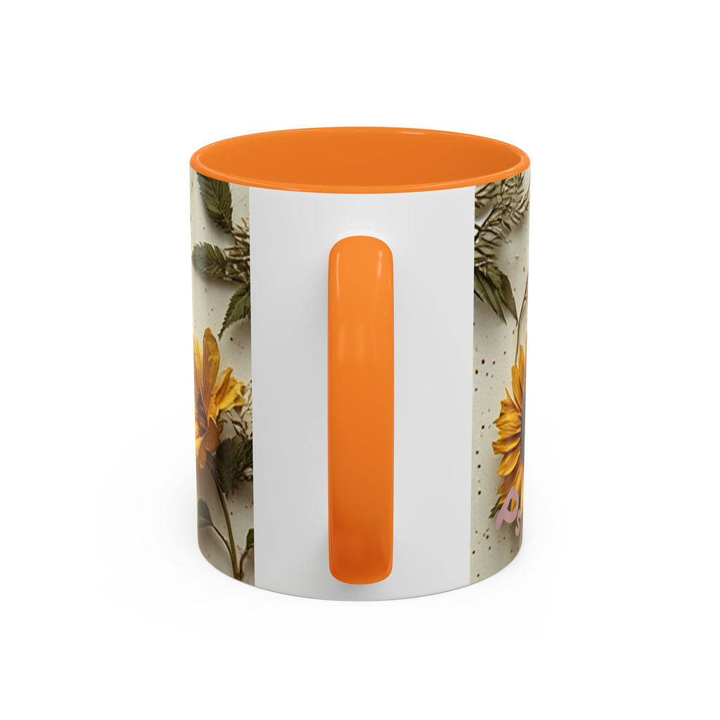 Floral Pressed Flowers Ceramic Mug — Vintage Dried Bloom Design (11oz & 15oz)