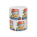 Stacked Floral Teacups Ceramic Mug – Country Cottage Kitchen Gift (11oz & 15oz)