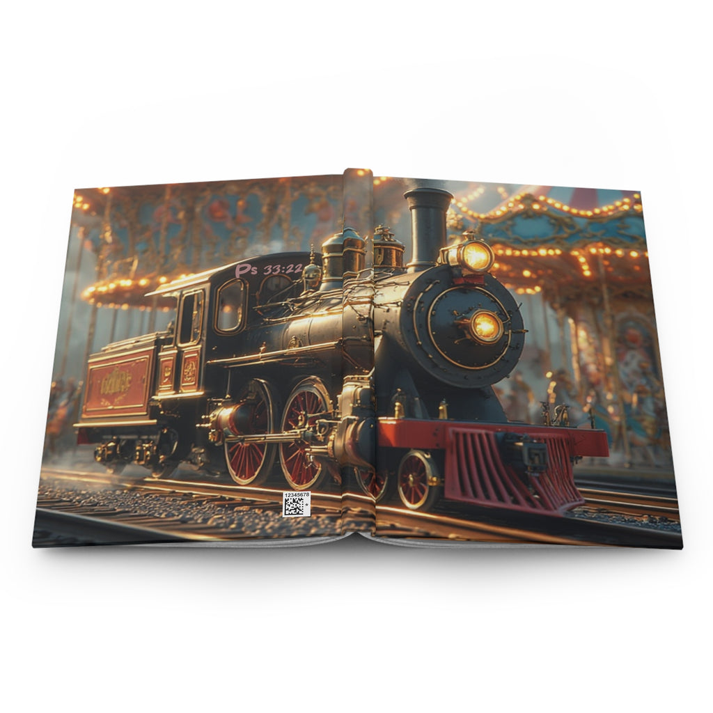 Vintage Steam Train Hardcover Journal — Nostalgic Carousel Notebook