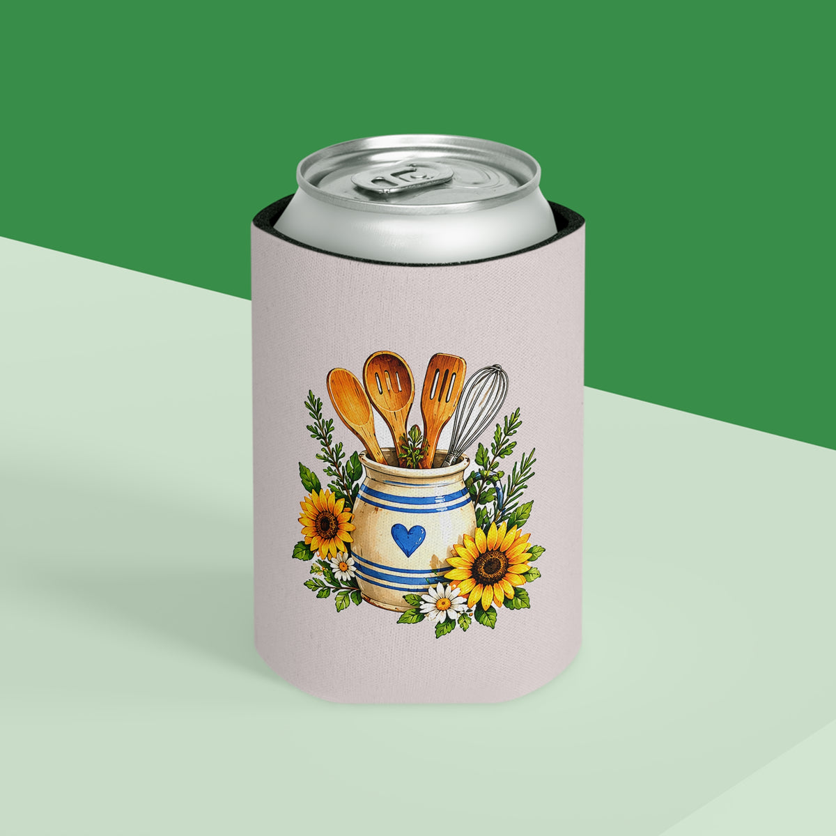 Rustic Kitchen Sunflower Mason Jar Can Cooler