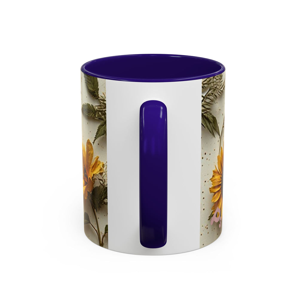 Floral Pressed Flowers Ceramic Mug — Vintage Dried Bloom Design (11oz & 15oz)