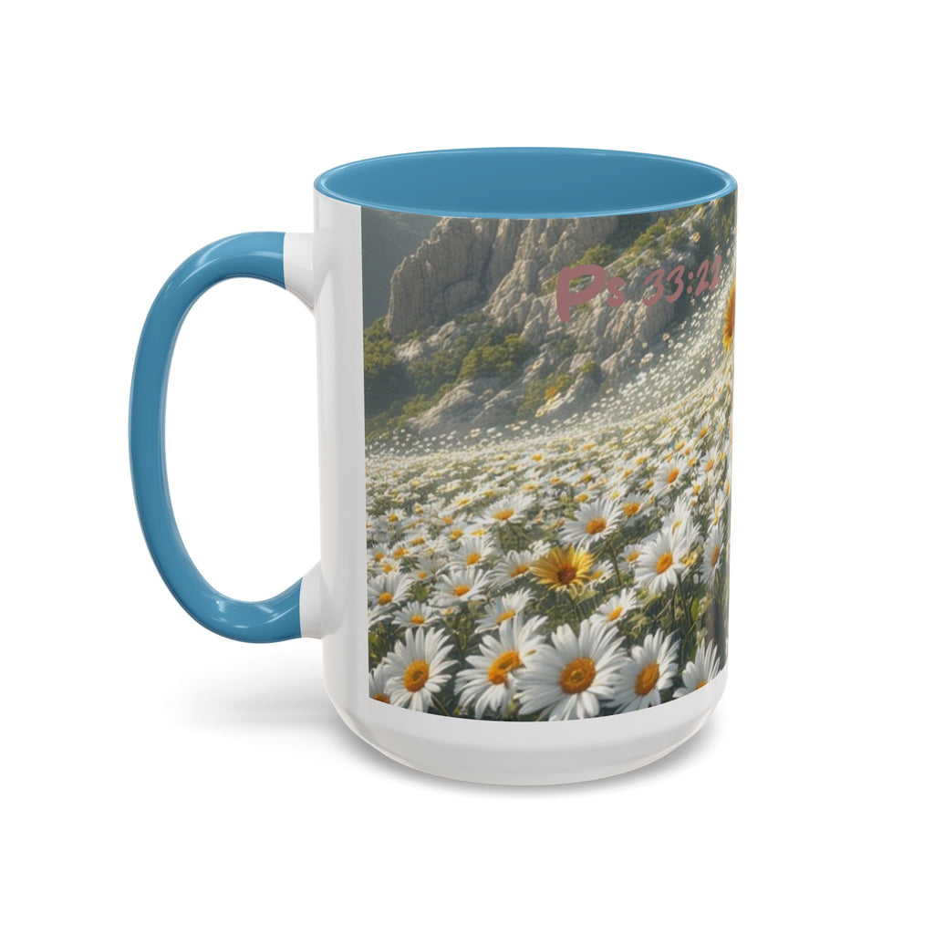 Daisy & Sunflower Field Accent Coffee Mug — Floral Nature Scene (11/15oz)