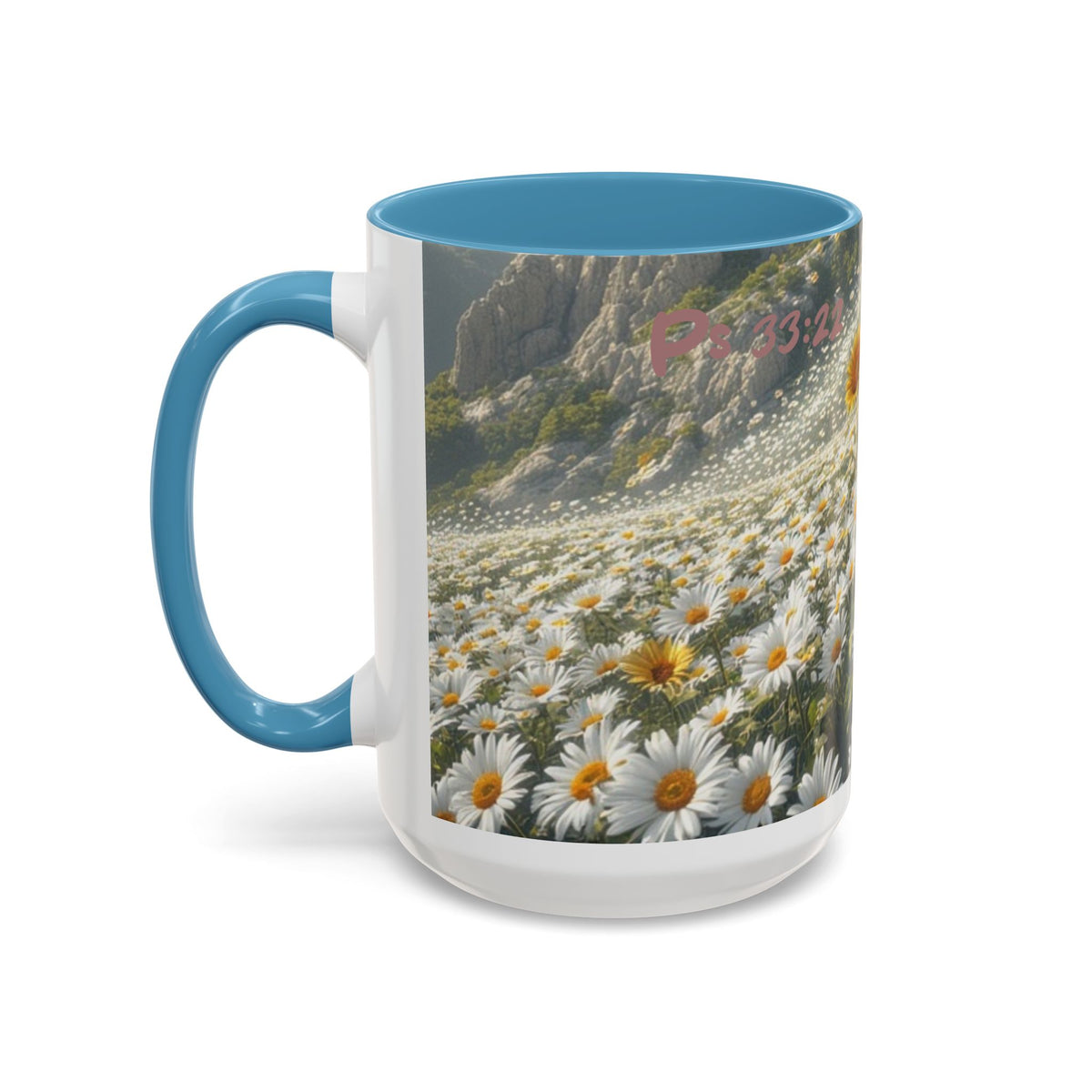 Daisy & Sunflower Field Accent Coffee Mug — Floral Nature Scene (11/15oz)