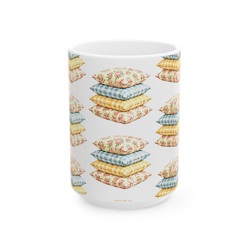 Cozy Cottage Pillow Stack Ceramic Mug (11oz & 15oz)
