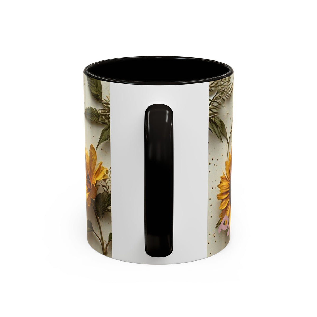Floral Pressed Flowers Ceramic Mug — Vintage Dried Bloom Design (11oz & 15oz)