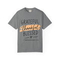 Grateful Thankful Blessed T-Shirt — Christian Faith Scripture Tee (1 Thessalonians 5:18)
